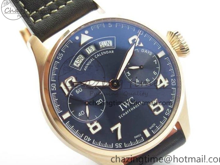 MIROTIME 0302 Big Pilot Real PR IW502701 RG YLF 1:1 Best Edition Blue Dial On Calfskin Strap A Classic 7225